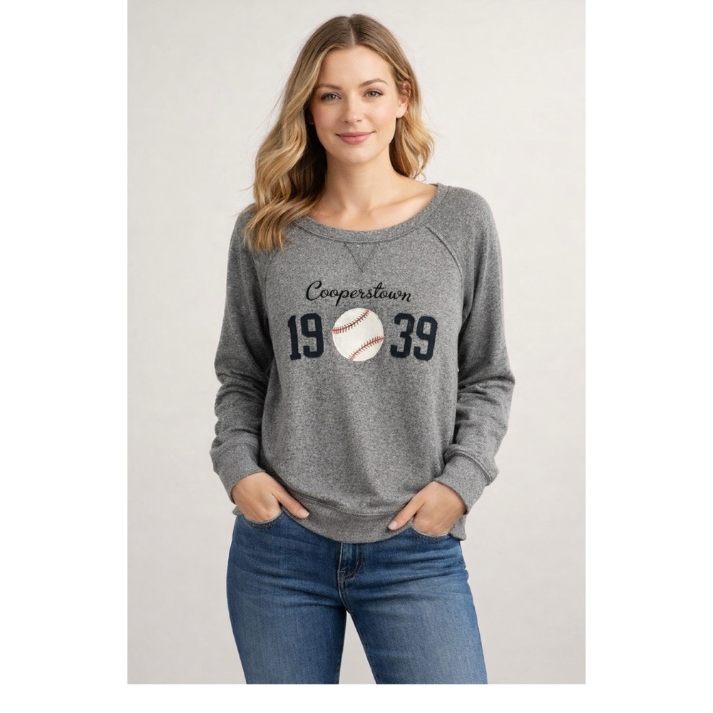 Camp David Cooperstown gray long sleeve sweatshirt size xL